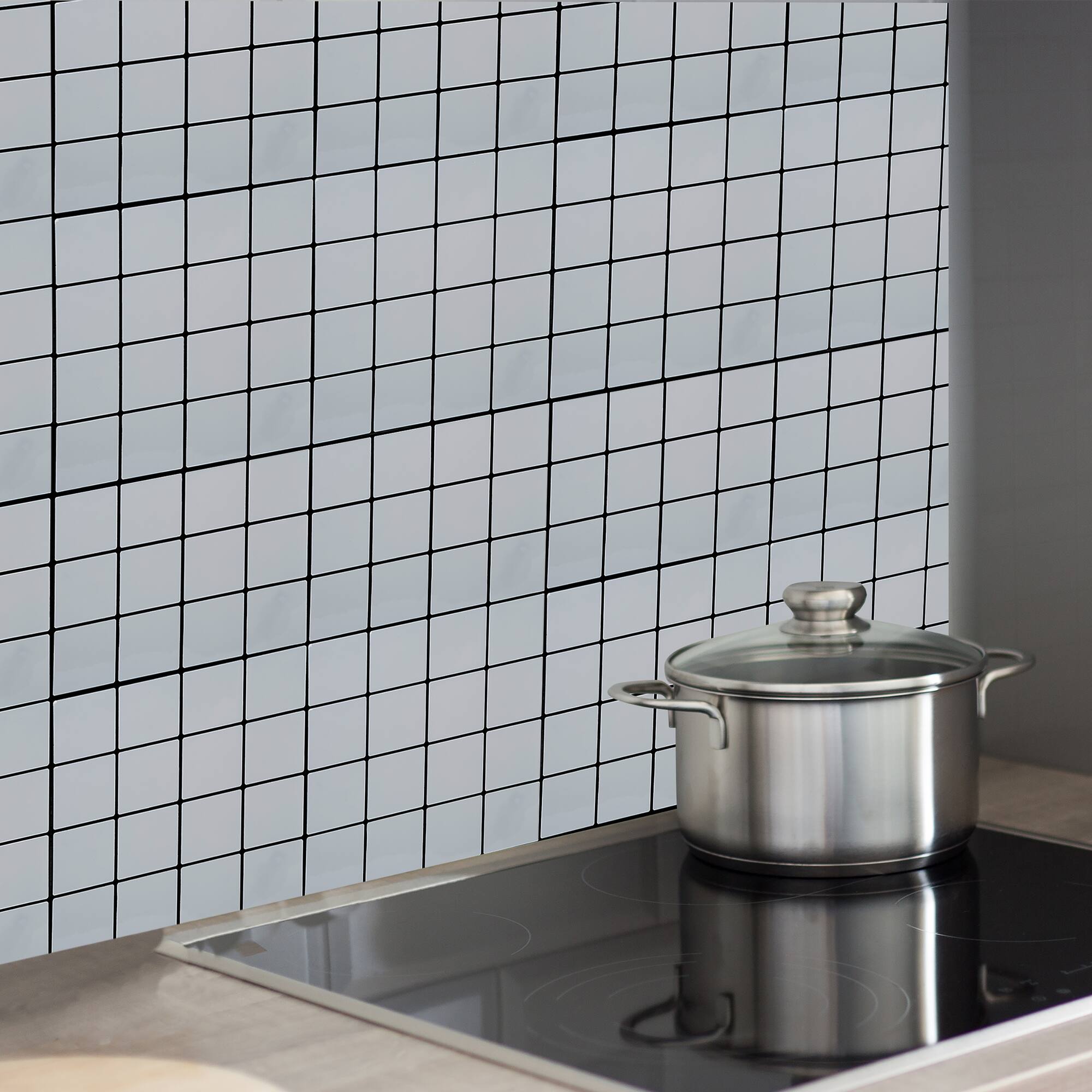 Simplify White Peel & Stick Wall Tile Mini Square, 4ct.